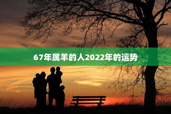 67年属羊的人2022年的运势