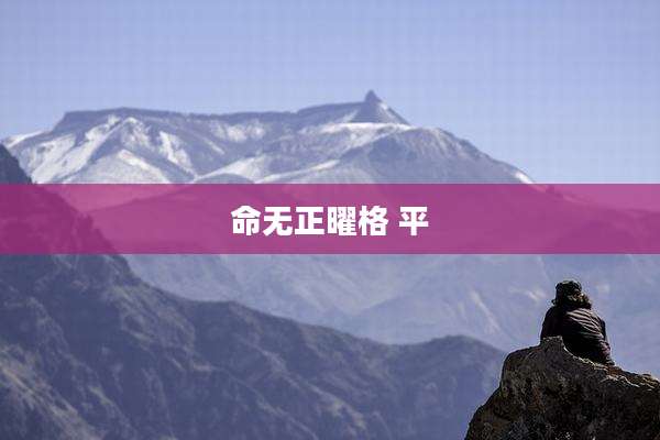 命无正曜格 平