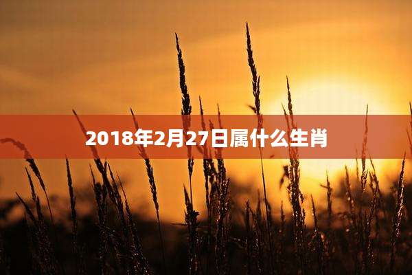 2018年2月27日属什么生肖