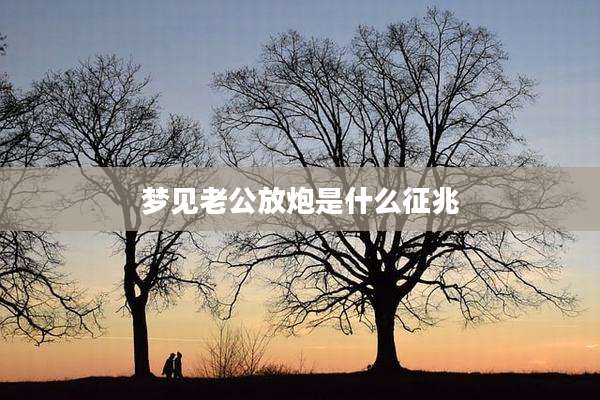 梦见老公放炮是什么征兆