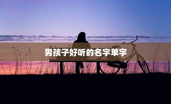 男孩子好听的名字单字