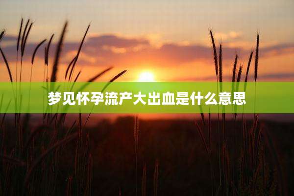 梦见怀孕流产大出血是什么意思