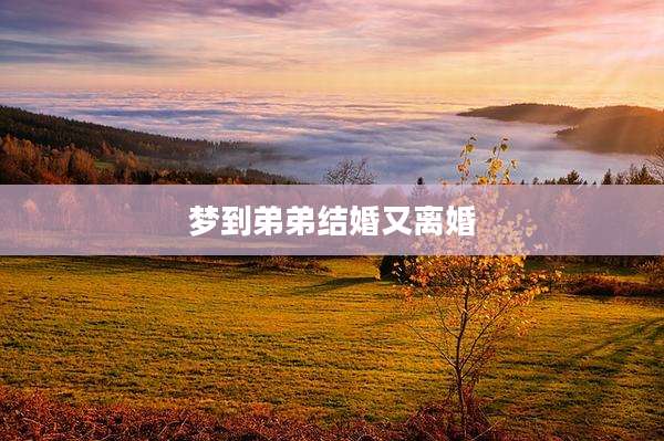 梦到弟弟结婚又离婚
