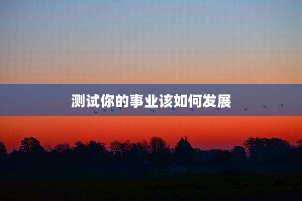 测试你的事业该如何发展