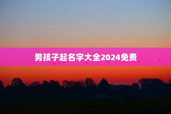男孩子起名字大全2024免费