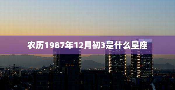 农历1987年12月初3是什么星座