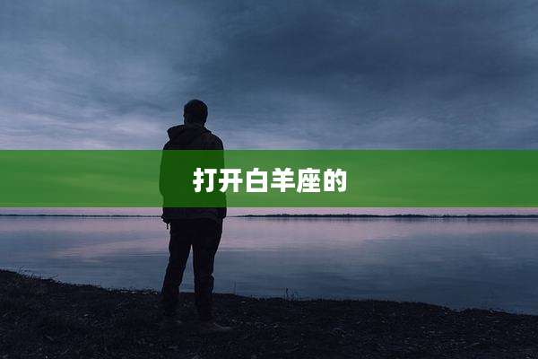 打开白羊座的