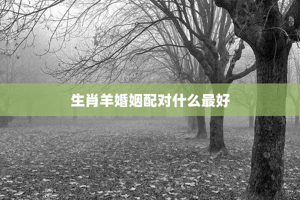 生肖羊婚姻配对什么最好