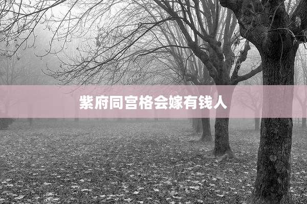 紫府同宫格会嫁有钱人