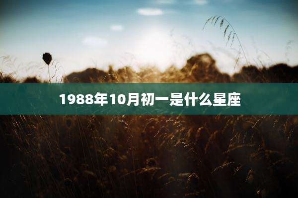 1988年10月初一是什么星座