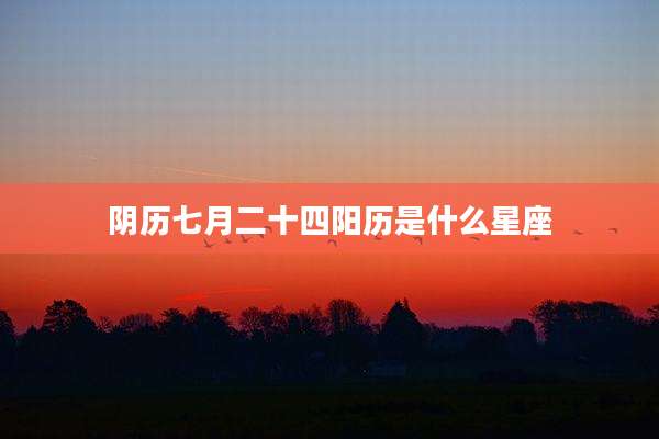 阴历七月二十四阳历是什么星座