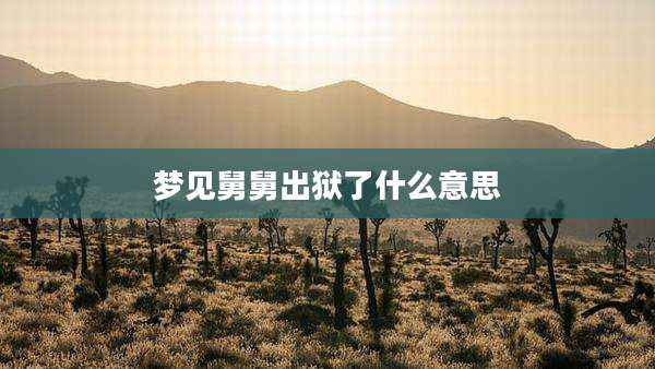 梦见舅舅出狱了什么意思