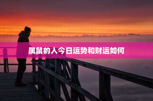 属鼠的人今日运势和财运如何