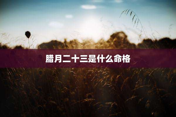 腊月二十三是什么命格