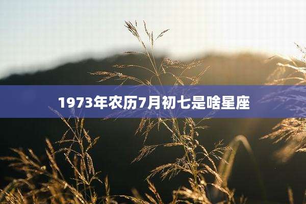 1973年农历7月初七是啥星座