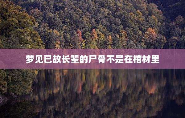 梦见已故长辈的尸骨不是在棺材里