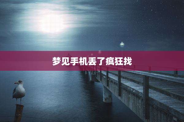 梦见手机丢了疯狂找