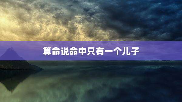 算命说命中只有一个儿子