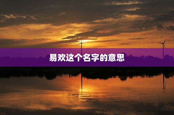 易欢这个名字的意思