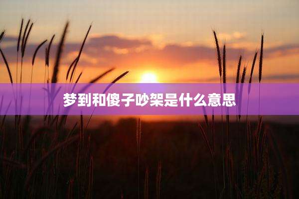 梦到和傻子吵架是什么意思