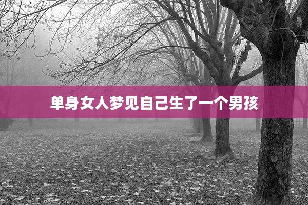 单身女人梦见自己生了一个男孩