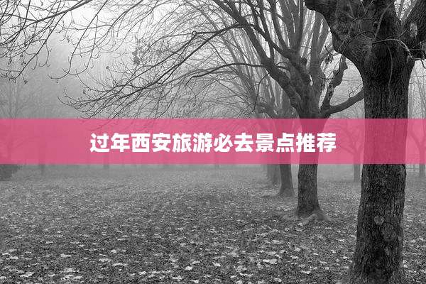 过年西安旅游必去景点推荐