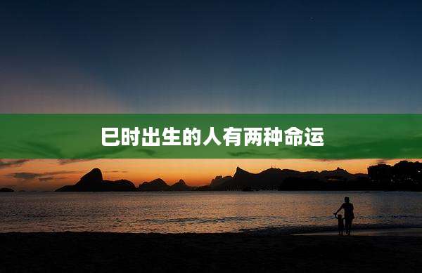 巳时出生的人有两种命运