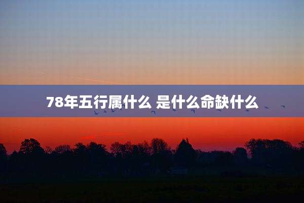 78年五行属什么 是什么命缺什么