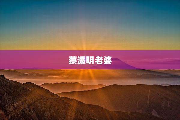 蔡添明老婆