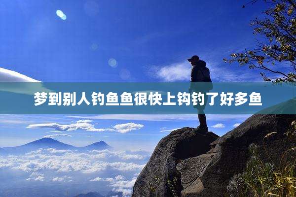 梦到别人钓鱼鱼很快上钩钓了好多鱼