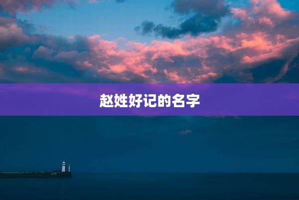 赵姓好记的名字