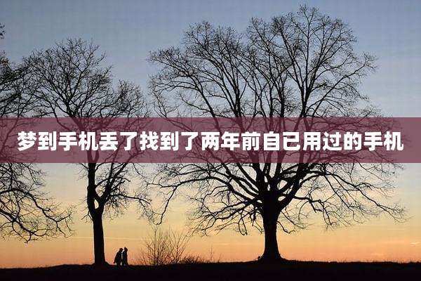 梦到手机丢了找到了两年前自已用过的手机