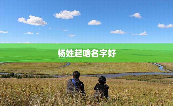 杨姓起啥名字好