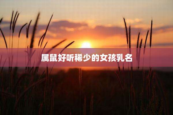属鼠好听稀少的女孩乳名