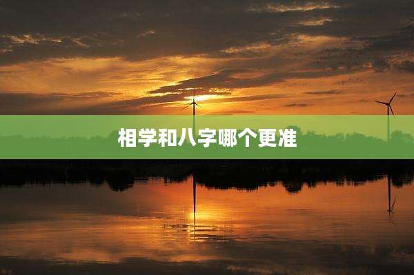 相学和八字哪个更准