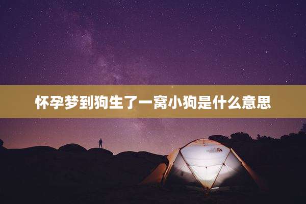 怀孕梦到狗生了一窝小狗是什么意思
