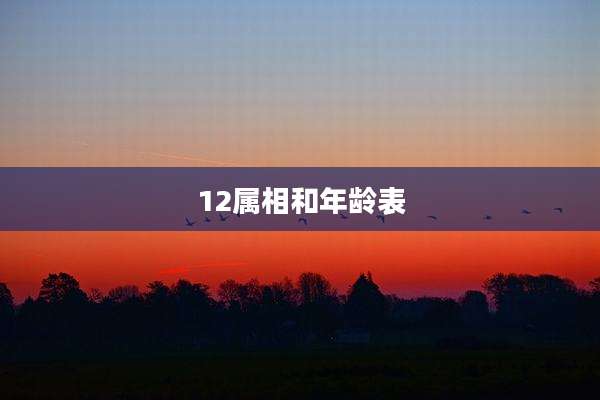 12属相和年龄表