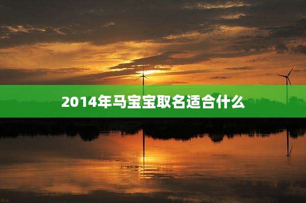 2014年马宝宝取名适合什么