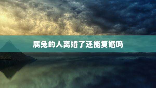 属兔的人离婚了还能复婚吗
