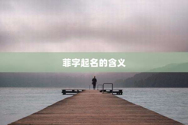 菲字起名的含义