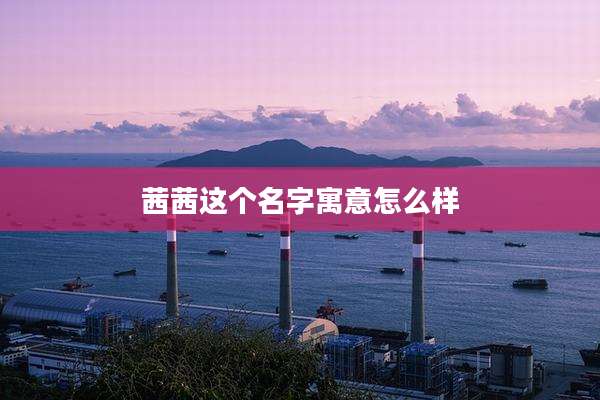 茜茜这个名字寓意怎么样