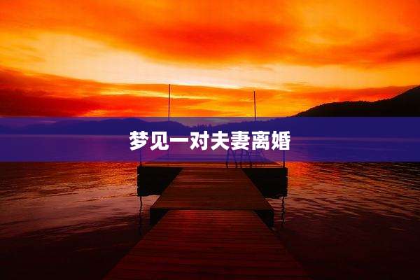 梦见一对夫妻离婚