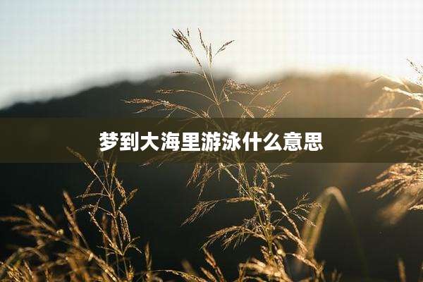 梦到大海里游泳什么意思