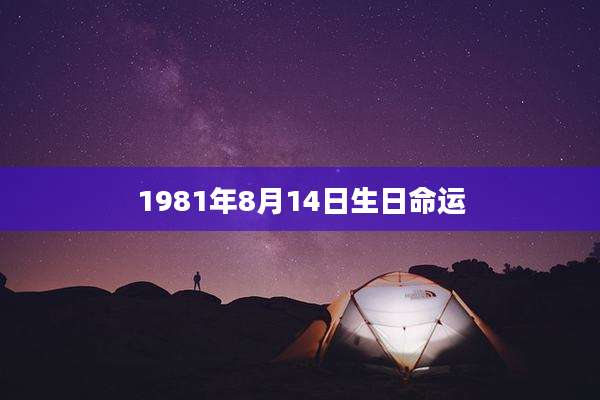 1981年8月14日生日命运