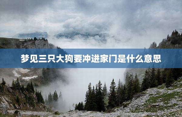 梦见三只大狗要冲进家门是什么意思