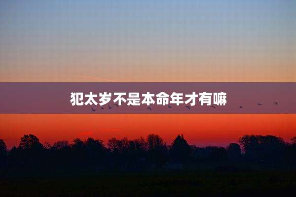 犯太岁不是本命年才有嘛