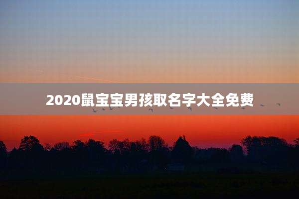 2020鼠宝宝男孩取名字大全免费