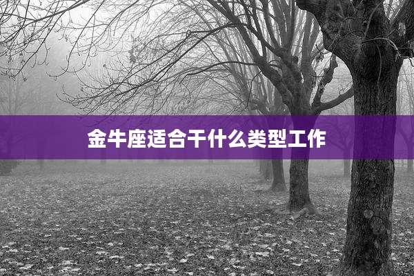 金牛座适合干什么类型工作