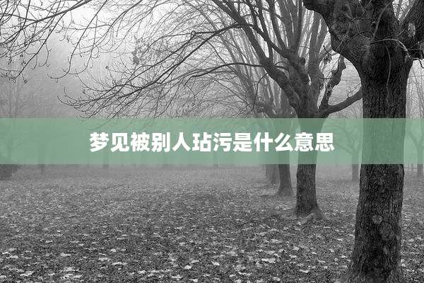 梦见被别人玷污是什么意思