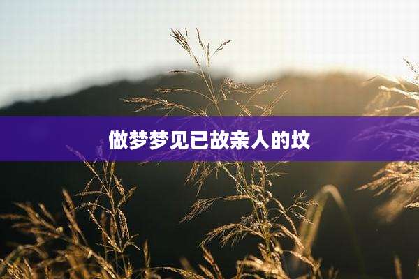 做梦梦见已故亲人的坟